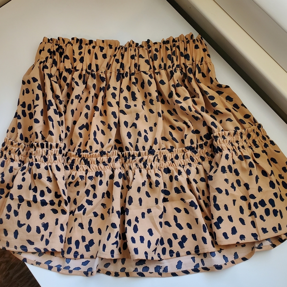 NWT- Leopard paperbag bag skirt